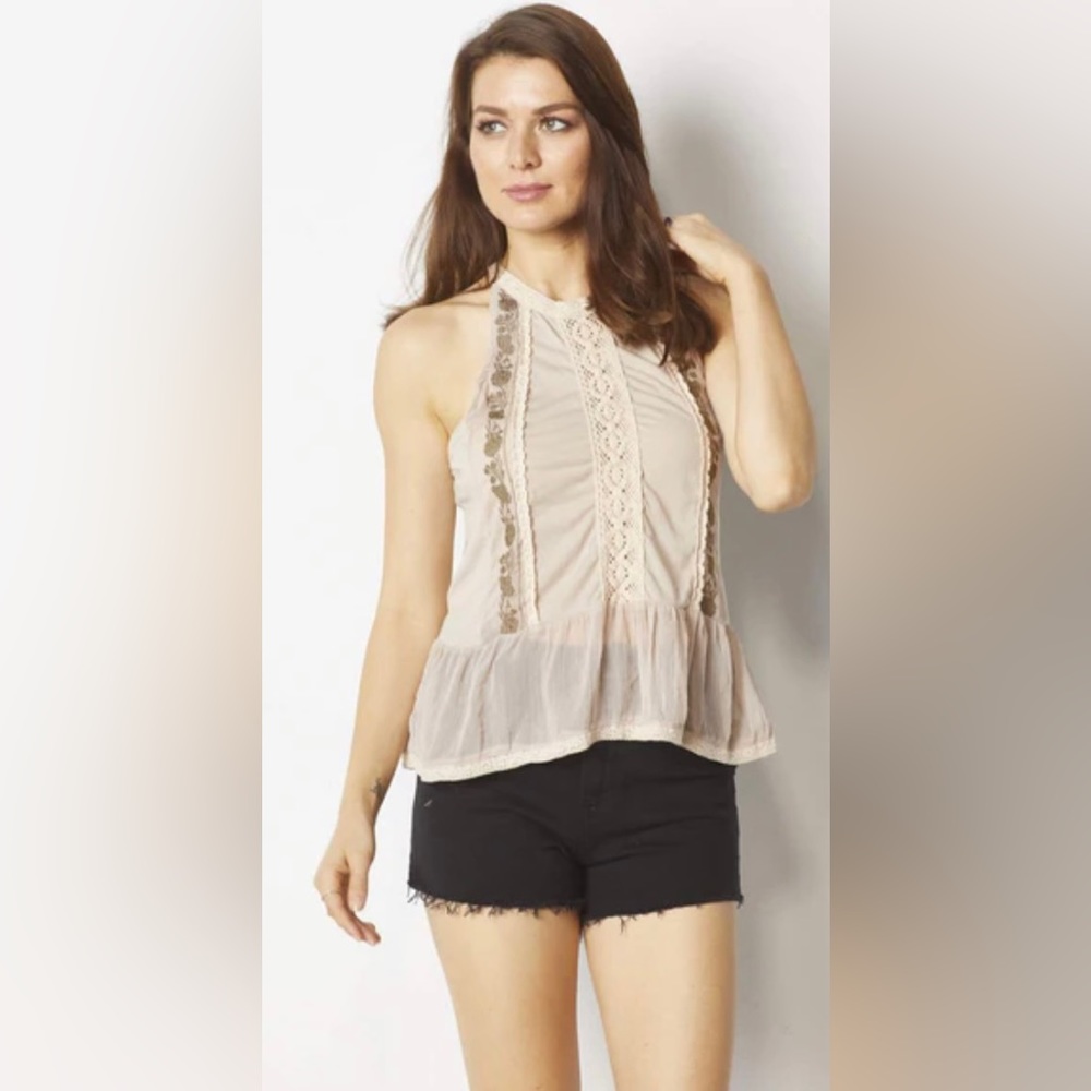 NWT Bishop & Young Daniela Embroidered tank, Sz L